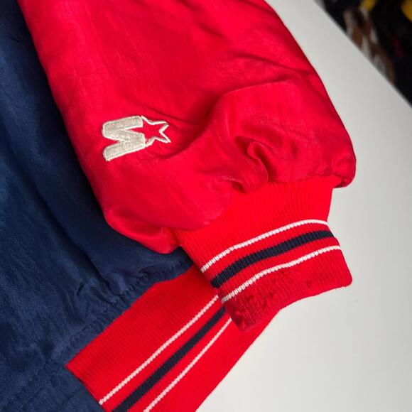 Vintage Cleveland Indians MLB Starter Jacket L Red Blue Two-Tone Genuine 90s - Picture 5 of 8